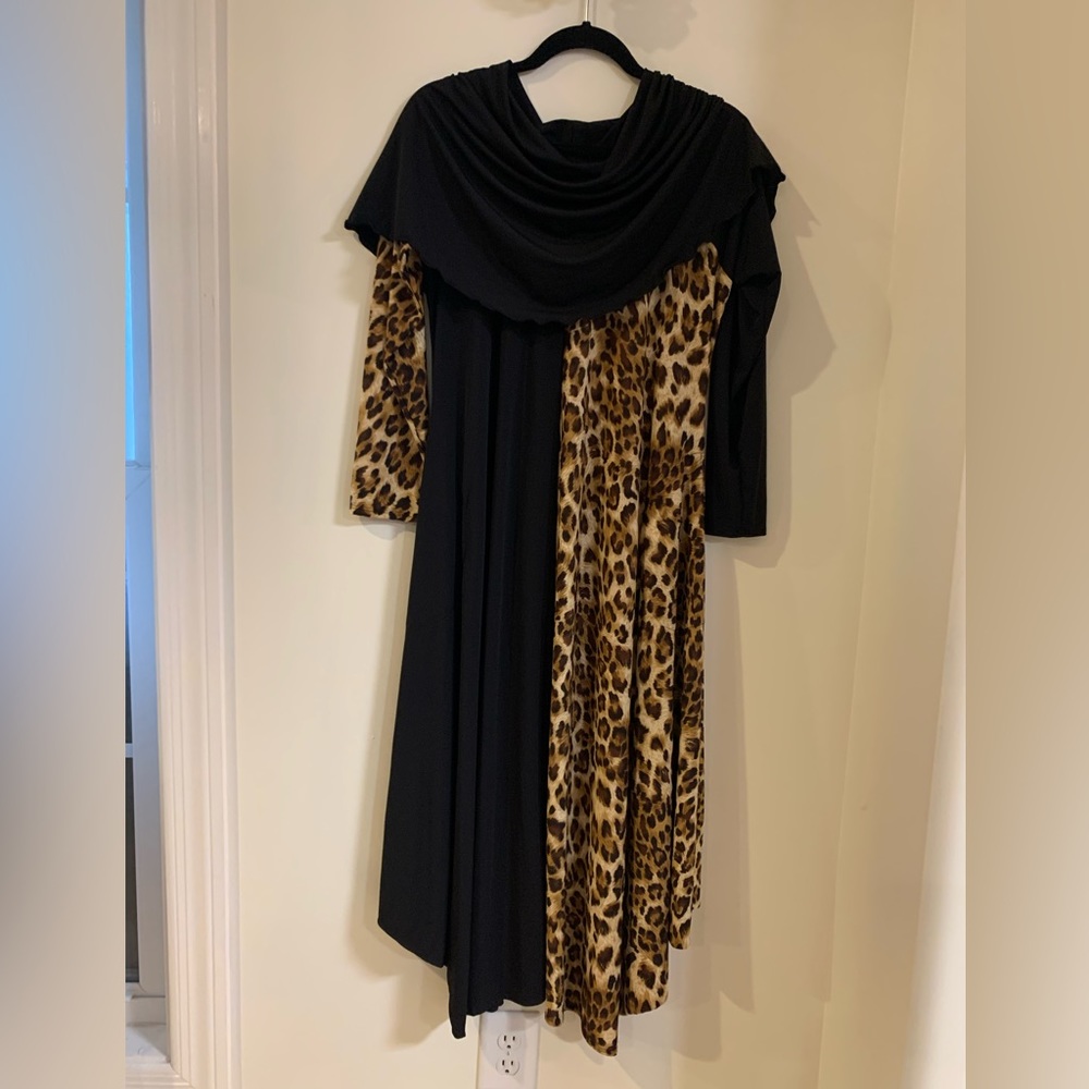 Black Leopard Bubble dress